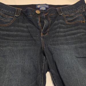 DEMOCRACY Women's Straight Denimn Shorts in Dark Blue Wash